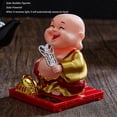 thumbnail image 4 of Estatuilla De Buda Solar, Estatua De Buda ABS Con Energía Solar Para Sacudir La Mano, Para Decoración De Escritorio De Coche, Oficina En Casa, 4 of 7