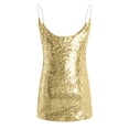 thumbnail image 3 of Vestido De Tirantes Finos Mini vestido de lentejuelas para mujer, sin espalda, cuello en V, ajustado, traje de vacaciones (dorado XL) Ygjytge para Mujer oro T L, 3 of 8
