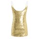 thumbnail image 3 of Vestido De Tirantes Finos Mini vestido de lentejuelas para mujer, sin espalda, cuello en V, ajustado, traje de vacaciones (dorado XL) Ygjytge para Mujer oro T L, 3 of 8