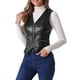thumbnail image 4 of INSPIRE CHIC Chaleco de Cuero Sintético para Mujeres con Cuello en V, Sin Mangas, Cierre de Cremallera, Chaleco Vintage, S Negro, 4 of 6