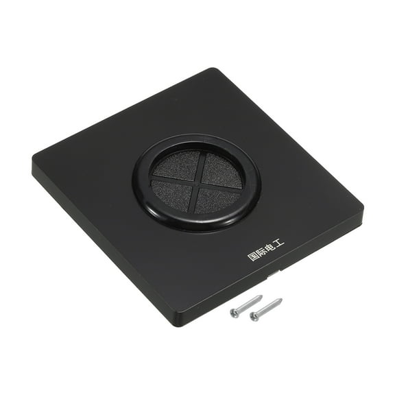 Grommet Wall Plate PC Wall Panel with 1.5 Inch Rubber Cable Through Black