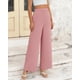 thumbnail image 2 of Pantalones anchos BTFBM para mujer, elásticos, cintura alta, color rosa palazzo, 2 of 9