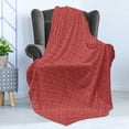thumbnail image 4 of Antique Oriental Soft Flannel Fleece Throw Blanket, Circular Petals Floral Inspired Cheery Warm Tones, Cozy Plush for Indoor and Outdoor Use, 60" x 80", Pink Burnt Sienna, by Ambesonne, 4 of 5