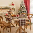 thumbnail image 3 of Red White Plaid Christmas Table Runner, Winter Holiday Table Runners Xmas Decorations Indoor Outdoor Farmhouse Home Kitchen Dining Party Decor, 3 of 6