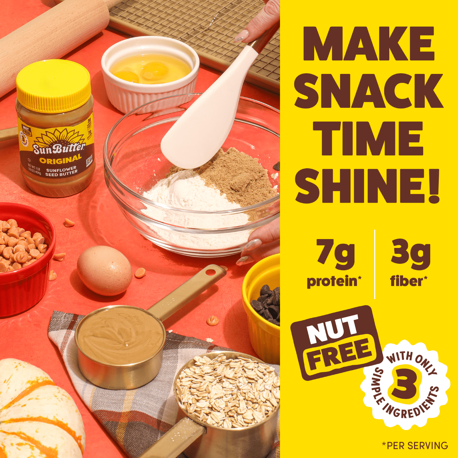 (3 pack) SunButter Original Sunflower Seed Butter 16 oz Jar