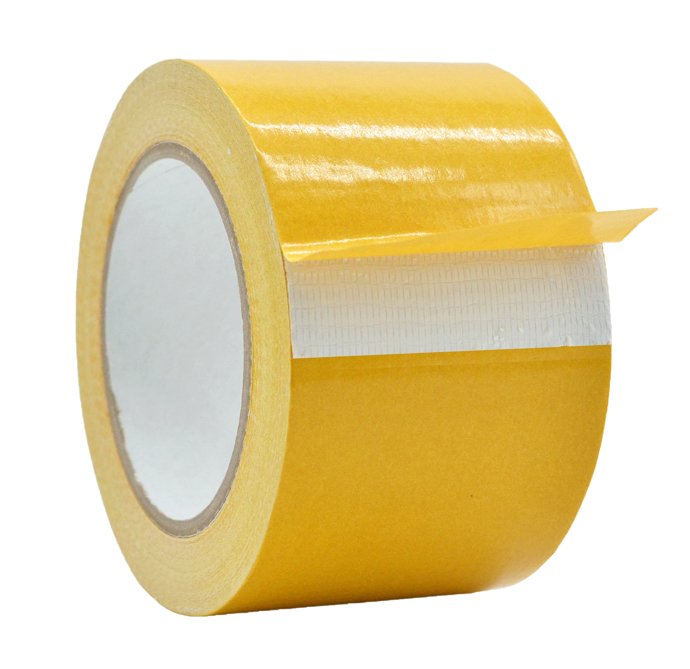 White Polyester Fabric on a Gold Siliconized Paper Liner: 1 in Pack of 1 WOD DC-5215 Double Sided Carpet Tape Removable x 36 yds