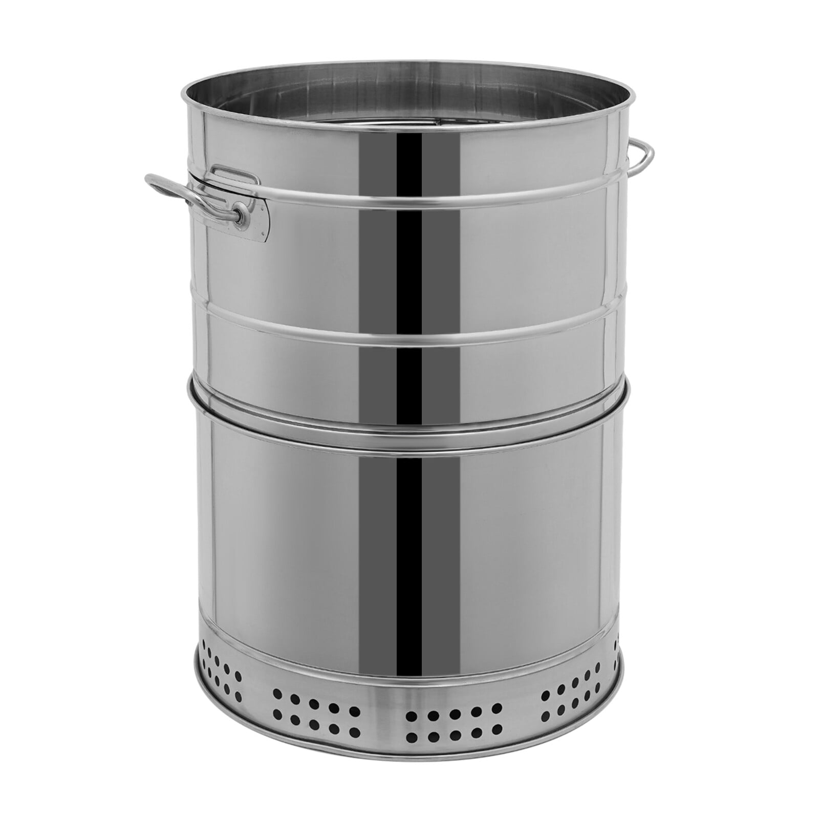 Portable Charcoal Grill Stainless Steel – Large Vertical Barrel BBQ Grill with 50 Skewers, 360° Even Heating, Oil & Charcoal Separation, Smokeless Fire Pit Mode