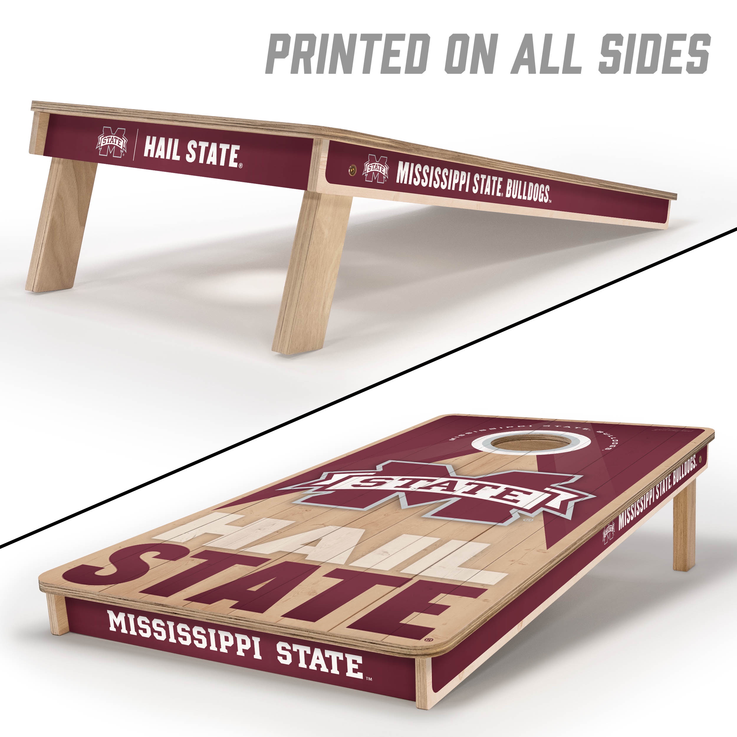 YouTheFan NCAA MS St Bulldogs 2X4 Slogan Series Cornhole NO BAGS