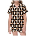 thumbnail image 1 of GDREDA Ensemble de Pyjama 2 Pcs pour Filles, Chemise à Manches Courtes avec Boutons, Noir, 2-3 Ans, 1 of 5