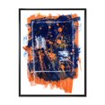 thumbnail image 1 of Designart Abstrait orange et bleu marine ART MURAL À CADRE FLOTTÉ, 1 of 4