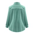 thumbnail image 6 of ManxiVoo Women's Corduroy Shirt Lapel Collar Fitted Shoulder Long Sleeve Casual Street Style Top for Fall Layering M Size Mint Green, 6 of 9