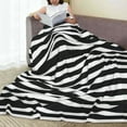 thumbnail image 6 of Pofeuu Black And White Stripes Print Ultra-Soft Micro Fleece Blanket,for Bed Or Sofa,All Season Throw Blankets Flannel Blanket-40"x30", 6 of 7
