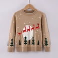 thumbnail image 2 of Jkety Boys Holiday Sweater Girls Sweater Pullover Cable Knit Long Sleeve Turtleneck Warm Top Khaki,5-6Y, 2 of 7