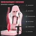 thumbnail image 4 of JONPONY Big and Tall Gaming Chair with Footrest 400lbs Massage Gamer Chair with Memory Foam Adjustable Tilt Back Angle & Armrest, High Back Leather Computer Office Chair,Pink White, 4 of 8