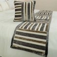 thumbnail image 4 of King / Queen / Twin Beige & Grey Decorative Full 68"x18" Bed Runner WITHOUT Pillow Cover, Patchwork Bed Scarf on Velvet fabric - Striation, 4 of 5