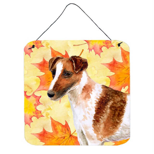 "Treasures Smooth Terrier Metal Print, 6h x 6w, Fall Leaves" Caroline's Treasures BB9908DS66