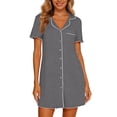 thumbnail image 6 of TaTaai Women's Casual Sleep Dress with Turn-Down Collar, Button Front, Side Pocket, and Soft Comfortable Fit Gift, 6 of 7