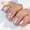 A, variant on 24Pcs Medium Almond Press On Nails, French Tip with Silver Glitter Full Cover Glossy Acrylic Fake Nails Reusable Glue On False Nail Tips for Daily Wedding Bridal Elegant Women Nail Art Decoration