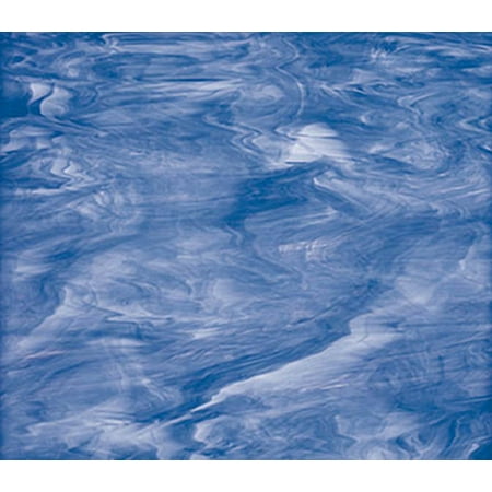 OCEANSIDE STAINED/FUSING GLASS SHEETS - LIGHT BLUE/WHITE FUSIBLE (Large 12" x 16")