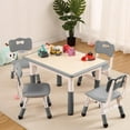 thumbnail image 1 of Kids Table and 4 Chair Set Height Adjustable Toddler Activity Table with 4 Chairs Arts and Crafts Desk for Ages 2-10 300 lbs Capacity for Home and Classroom, 1 of 7