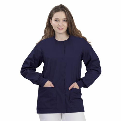 MAZEL UNIFORMS Womens Scrub Jacket Warm UP Jacket with Snaps Many Colors :  : Clothing, Shoes & Accessories