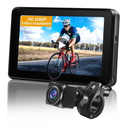 Bike Camera Recording Rechargeable 360 Rotation - Color Night Vision Portable Bicycle Rear View Camera Waterproof 130 Wide View HD 1080P 4.3 Inch Monitor for Mountain, Road Bike, E-Bike Wankskey