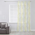 thumbnail image 3 of Yellow Gray Semi Sheer Curtains Drapes for Living Room, Bedroom, French Doors Window 72 Inches Long, Pastoral Botanical Branch Aesthetics Rod Pocket Chiffon Curtain Drapery Voile Draperies Panel, 3 of 6