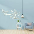 thumbnail image 4 of Sweet Dreams Wall Stickers Flowers and Butterflies Pattern Mirror Decor Stickers DIY Wall Decals for Living Room Bedroom Bathroom Office Kitchen, 4 of 4