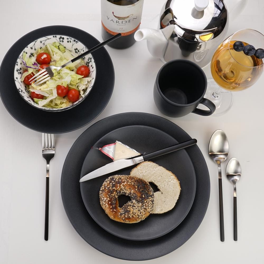 Mesa Ceramics Ensemble de table en grès Granito 12 pièces, service pour 4