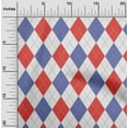 thumbnail image 2 of oneOone Rayon Navy Blue & Red Fabric Check Argyle Craft Projects Decor Fabric Printed By The Yard 56 Inch Wide, 2 of 5