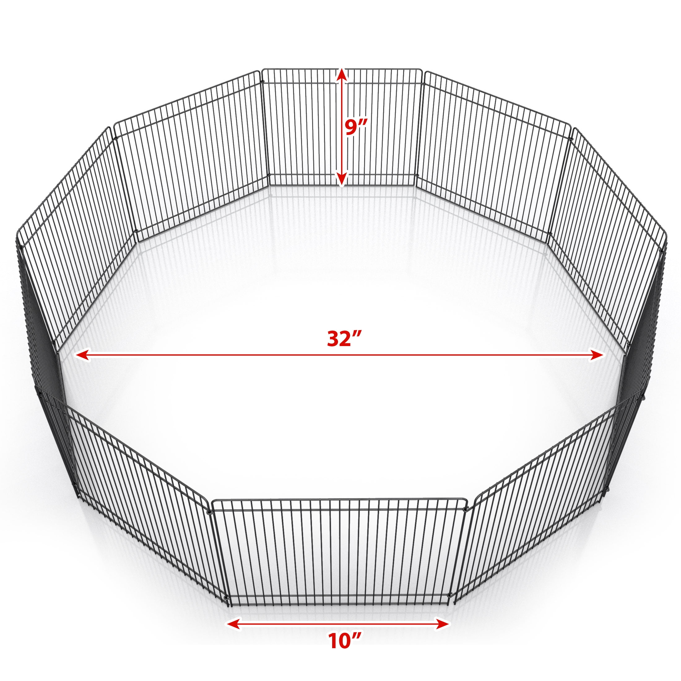 Pet Champion Small Animal Wire Playpen, Black, 9in Tall, 32in Diameter