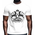 thumbnail image 2 of Camisetas gráficas informales de manga corta con silueta de alce de Feliz Navidad para hombre, 2 of 8