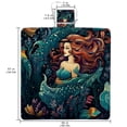 thumbnail image 2 of Mermaid Canvas Waterproof Picnic Mat | Outdoor Beach Blanket for Camping & Travel - Large Foldable Picnic Mat with Tote Bag for Outdoor Events, 2 of 6
