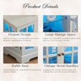 thumbnail image 5 of 59.05" W LED Curio Cabinet with 7 Color Lights, Vintage Glass Display Cabinet with 4 Glass Doors and Adjustable Shelves, Wooden China Case with Smartphone-Controlled for Living Room (White), 5 of 9