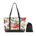 thumbnail image 7 of FORMRS Canvas Laptop Tote Bag for Women with 15.6" Computer Compartments Shoulder Handbag, Beige Apple Pattern, 7 of 7