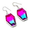 thumbnail image 2 of Natural Bi-Color Tourmaline Gemstone 925 Sterling Silver Jewelry Earring 1.89", 2 of 2