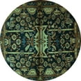 thumbnail image 1 of Ahgly Company Machine Washable Indoor Round Persian Turquoise Blue Traditional Area Rugs, 8' Round, 1 of 4