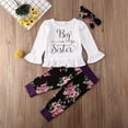 thumbnail image 2 of 3Pcs Newborn Kid Baby Little Big Sister Letter Top Romper T-shirt Floral Pants Toddler Girl Outfits, 2 of 8