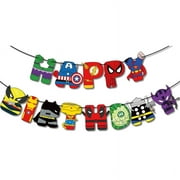 Marvel Superhero Birthday Flag Spider-Man Paper Flag Banner Boy Birthday Banner Party