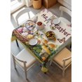 thumbnail image 2 of Happy Easter Suqare Tablecloth - 54 x 54 Inch, Rabbit Eggs Spring Mushrooms Flowers Yellow Waterproof & StainResistant Tablecloth, Washable Oil-proof Table Cover for Dining/Party/Wedding/Buffet, 2 of 9