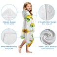 thumbnail image 7 of Yellow Lemon Fruit Sunflowers White Pattern Hooded Bath Towel，50"x30" for Ages 3 To 12 Kids, Quick Dry Lightweight Soft Microfiber Hood Beach Towel Cover Up for Kids, 7 of 7