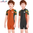 thumbnail image 4 of Soidarity Trajes de neopreno para niños de 2,5 MM, traje de buceo grueso, traje de baño, deportes transpirables, pieles de buceo para buceo, esnórquel, Deportes acuáticos Gris METRO Soidarity OD003671-02, 4 of 6