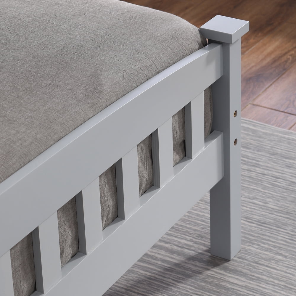 Kepooman Pine Platform Bed Frame with Headboard/wood Plank Support/no Spring Required/easy to Assemble, Queen Size-Gray Kepooman Pine Platform Bed Frame with Headboard/wood Plank Support/no Spring Required/easy to Assemble, Queen Size-Gray