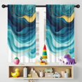 thumbnail image 5 of Blackout Kids Curtains,Teal and Gold Marble Ink Swirls Pattern Childrens Insulated Curtains Set Of 2,Bedroom Essentials,Toddler Room Decor 42"x54", 5 of 5