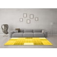 thumbnail image 3 of Ahgly Company Indoor Round Abstract Yellow Contemporary Area Rugs, 6' Round, 3 of 4