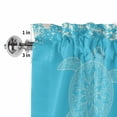 thumbnail image 3 of Window Valance for Kitchen,Bohemian Flowers Marine Life Rod Pocket Curtain Valances Short Curtains Drapes Panel,Sea Turtle on Blue Background Window Treatment Topper for Living Room Bathroom Bedroom, 3 of 9