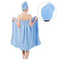 thumbnail image 5 of WALFRONT Women's Bath Wrap Set, Adjustable Bathing Bathrobe and Hair Drying Cap Spa Strapless Shower Towel Kits, 35.4 inch/90cm Length, Spa Towel,Wrap Towel, 5 of 6