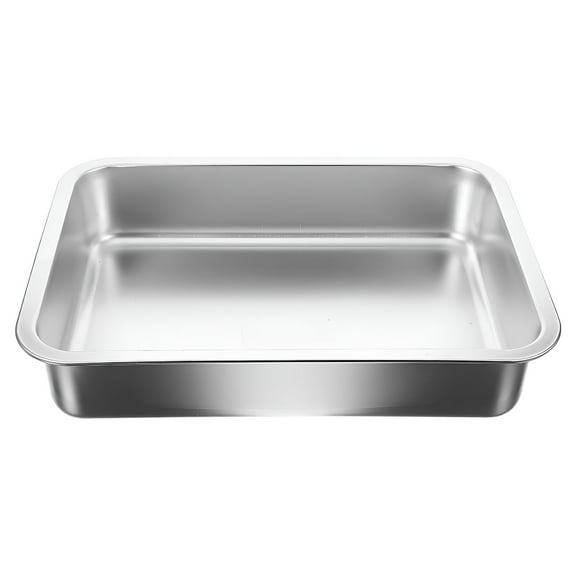 ACDANC Cat Litter Box Low Entry Stainless Steel Litter Box Small Cat Litter Box Open Kitten Litter Box, 14.17"X10.63"X2.76"