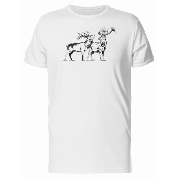 Deers With Big Horns Tee Men's -Image by Shutterstock