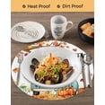 thumbnail image 3 of 13 Inch Round Placemats Set of 6, Thanksgiving Non Slip Heat Insulation PP Table Mats, Farmhouse Fall Truck Maple Leaf Pumpkin Washable Place Mats for Kitchen Dining Party Table Decor, 3 of 7